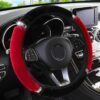 Red Rhinestone Fluffy Steering Wheel Cover