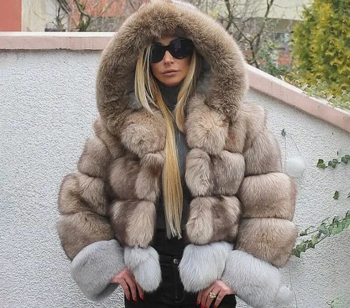 women wearing fur coat