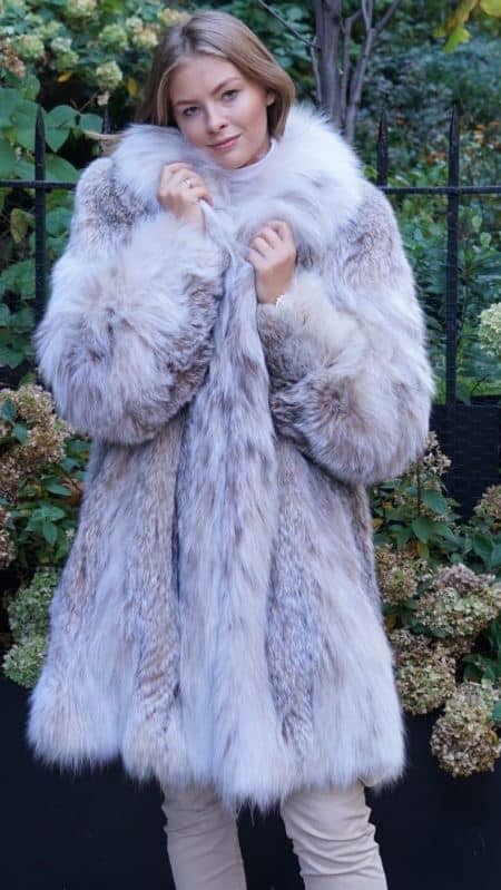 prestigious white lynx coat
