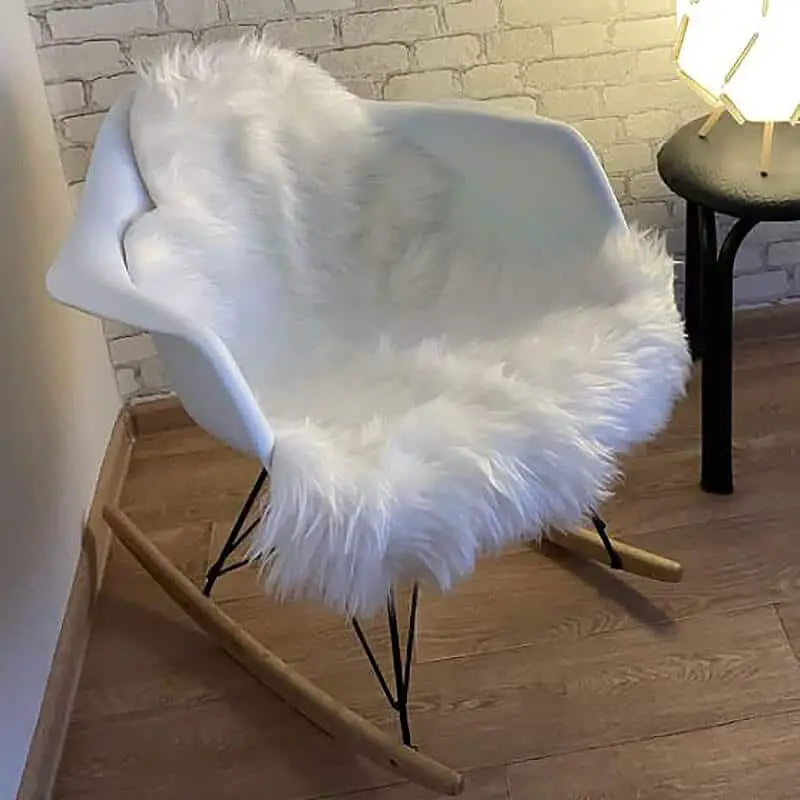 White Fuzzy Chair Cover Comfy and Fluffy 100